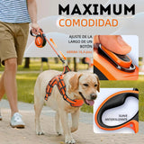 Correa Retráctil para Perros 5M Antienredos con Mango Antideslizante y Cinta Reflectante para Mascotas de Hasta 50kg - DM003