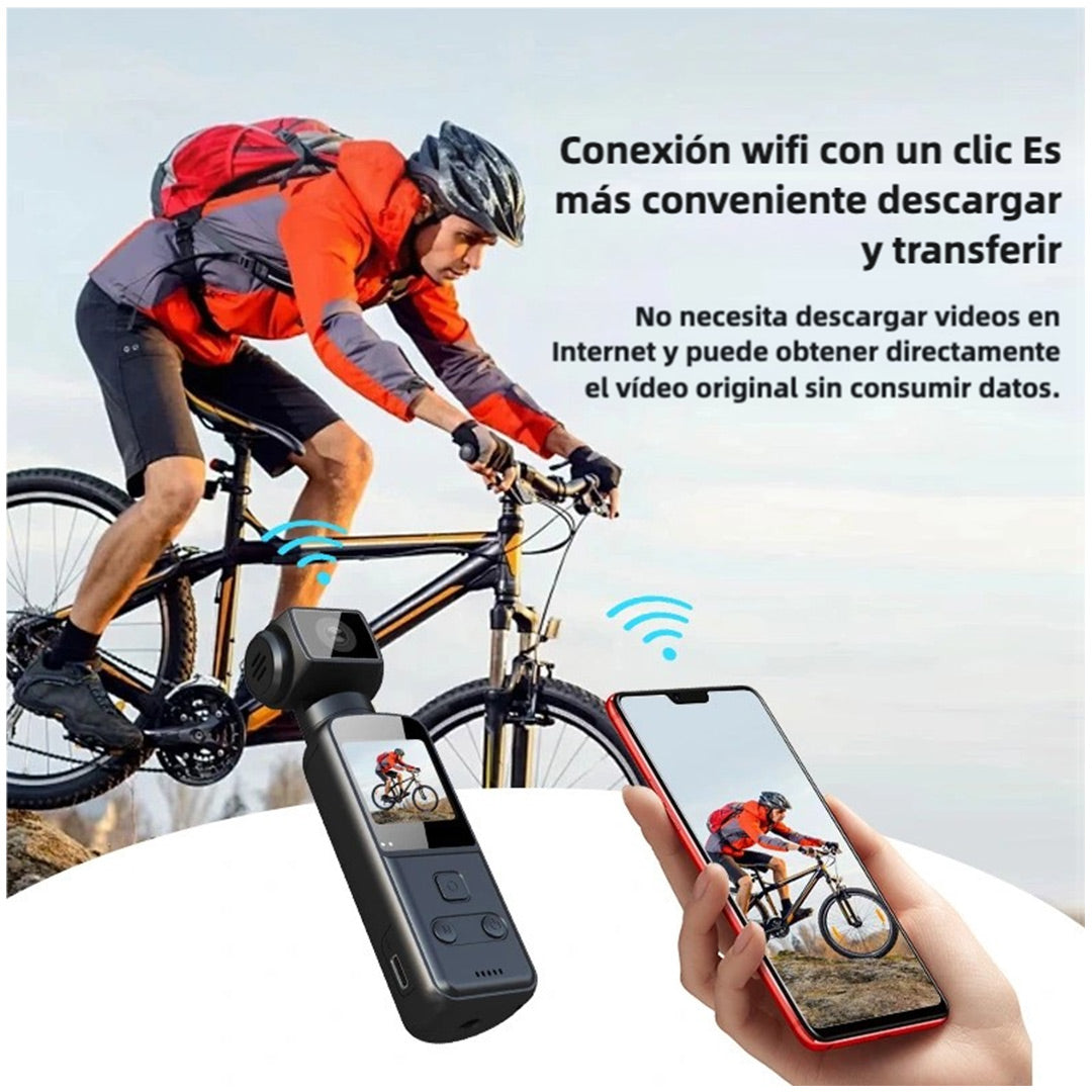 Cámara Corporal 4K con Micrófono Externo y Rotación de 270° - Cámara Compacta para Actividades al Aire Libre y Uso Personal – CC011