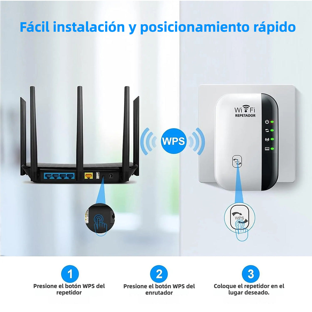 Extensor de WiFi con Amplificador de Señal – Cobertura hasta 5000 sq.ft, Compatible con Alexa, Puerto Ethernet – CL001