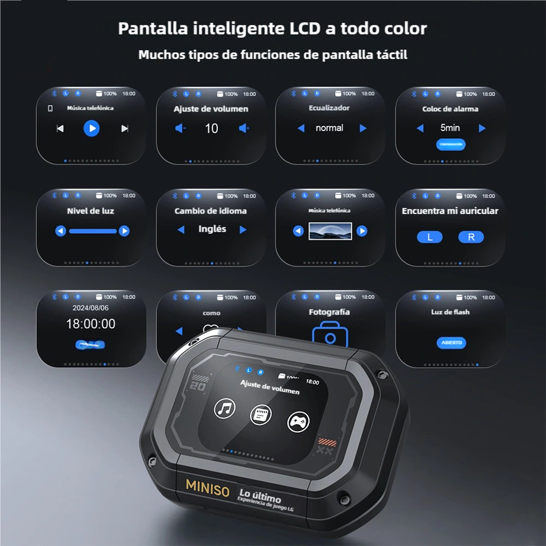 Auriculares XP6 BT5.4 con Traductor AI, ASMR, Ecualizador DIY y Pantalla Inteligente -BM034 - Yesmart