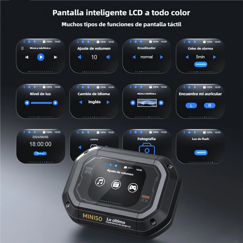 Auriculares XP6 BT5.4 con Traductor AI, ASMR, Ecualizador DIY y Pantalla Inteligente -BM034 - Yesmart