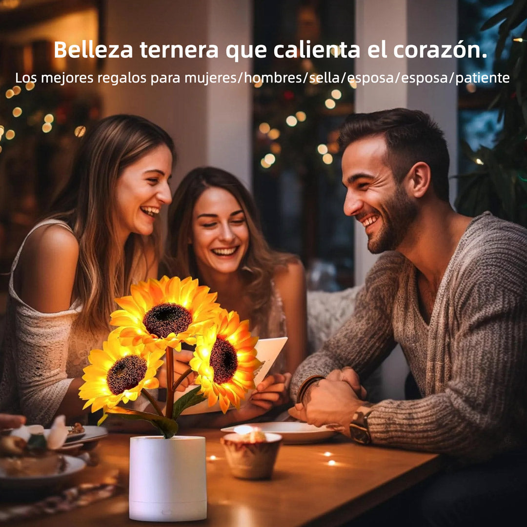 Lámpara Recargable de Girasol con Cúpula de Cristal – Luz Nocturna LED Decorativa Ideal como Regalo Romántico - LL003