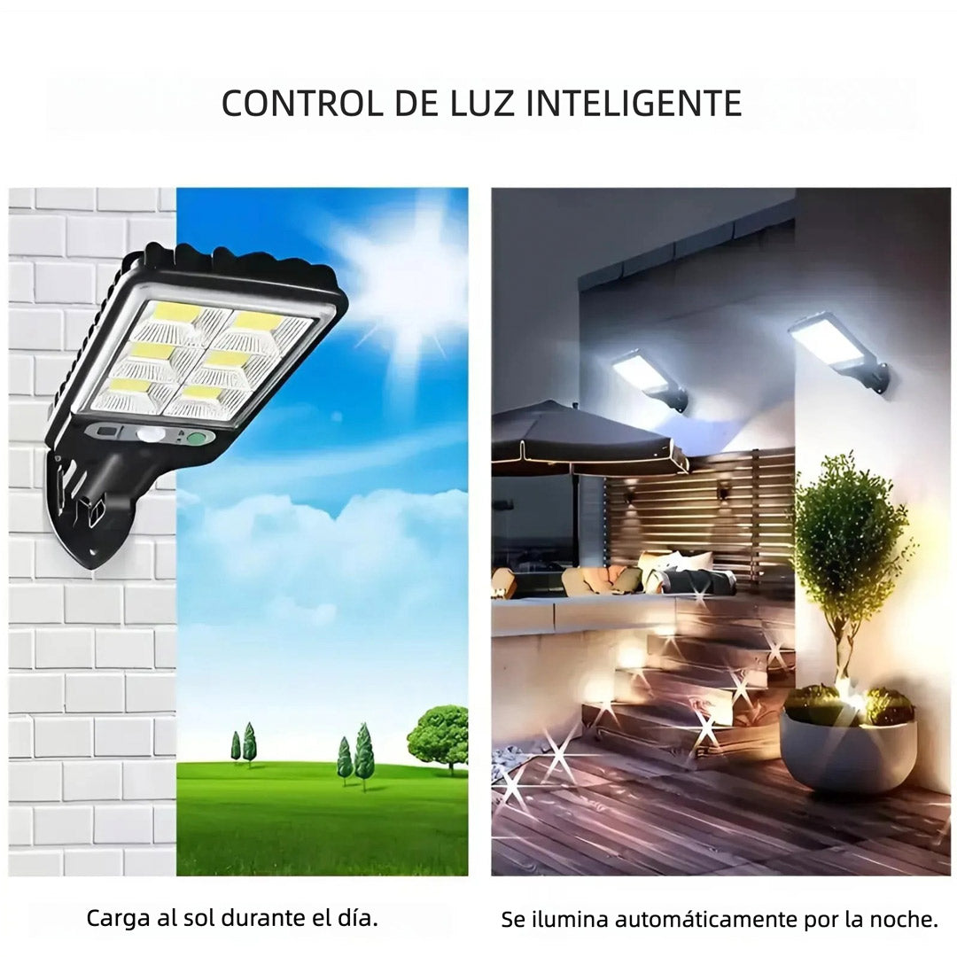 Lámpara LED Solar con Sensor de Movimiento 1000000LM, Luz Exterior para Jardín, Calle y Pared, Resistente a Todo Clima – JP001