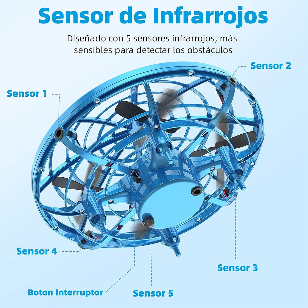 Juguete de Pelota Voladora – Spinner Volador 360° con Luces LED, Mini Drone Boomerang Recargable, Esfera Voladora de Control Manual con Sensores Inteligentes, Regalo para Niños – JC003