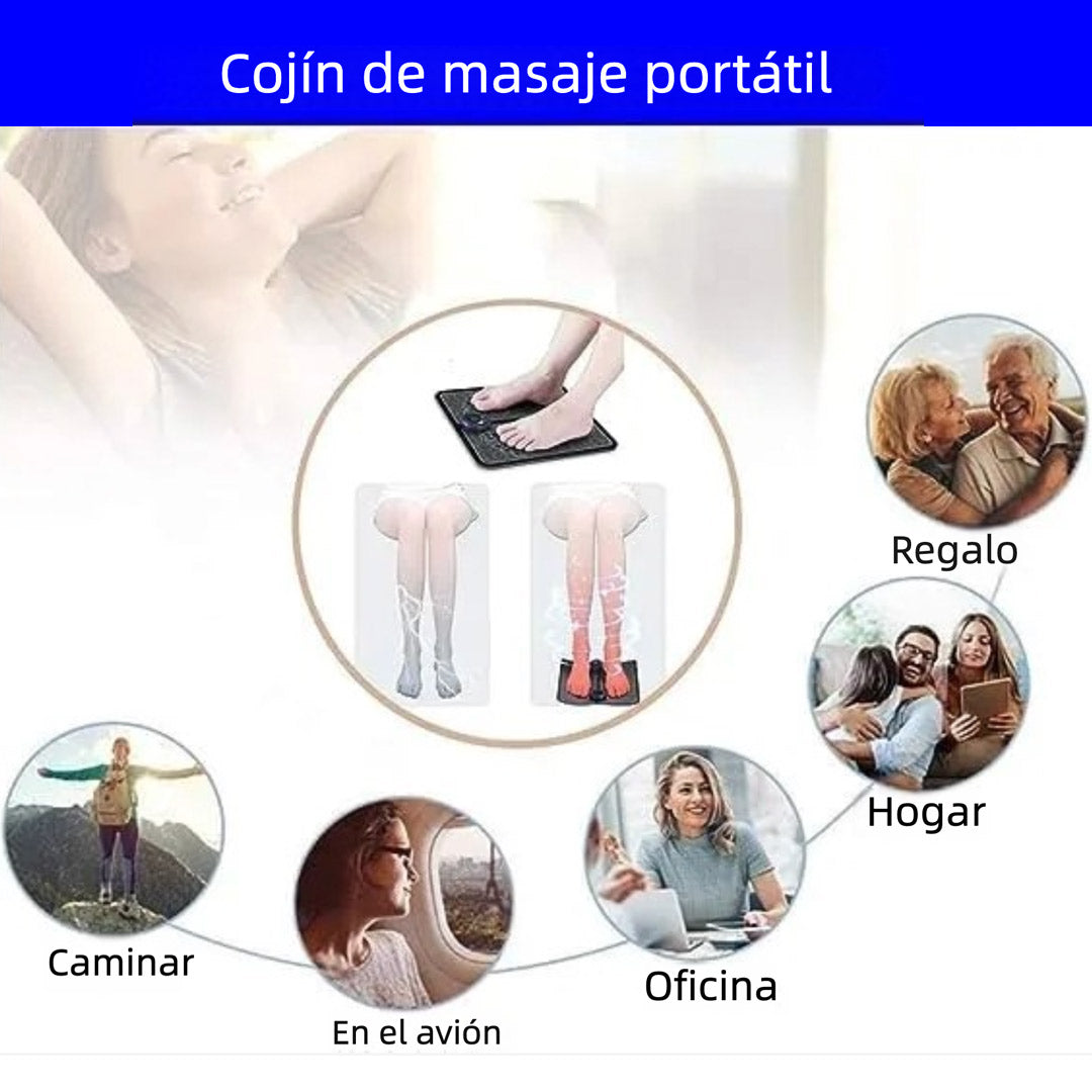 Masajeador de Pies Portátil – Alivio Relajante con 6 Modos, Pulso Profundo, 15 Minutos de Masaje Personalizado, Pantalla y Control Fácil – PR005