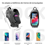 Bolsa de Teléfono para Bicicleta con Soporte y Pantalla Táctil – Funda Impermeable EVA para Cuadro Frontal Compatible con Móviles hasta 6.8” - AH017