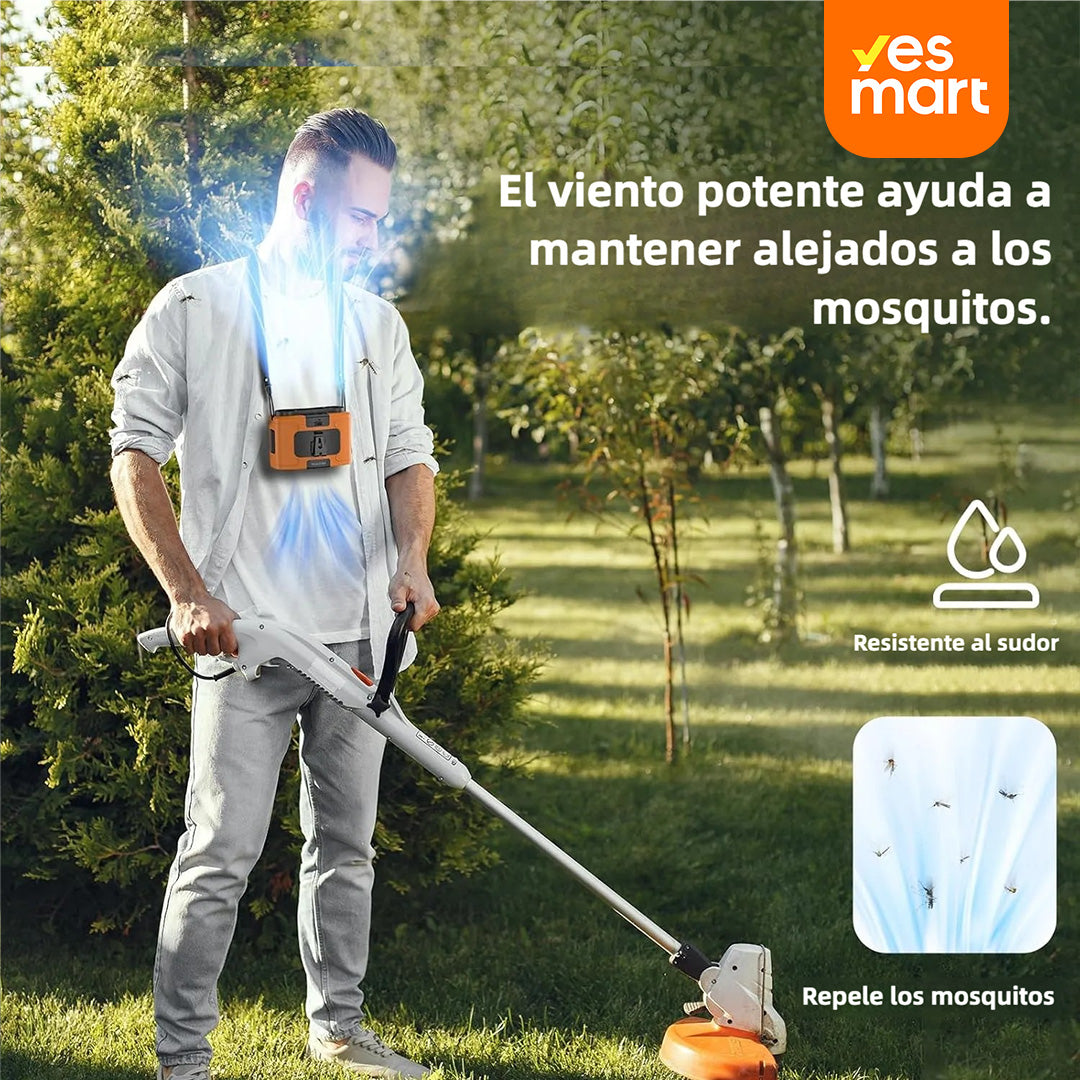 Ventilador portátil de cintura 10000mAh, con 9 velocidades y linterna, ventilador de cuello manos libres, hasta 20 horas de enfriamiento, para camping y viajes - VP001