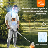 Ventilador portátil de cintura 10000mAh, con 9 velocidades y linterna, ventilador de cuello manos libres, hasta 20 horas de enfriamiento, para camping y viajes - VP001