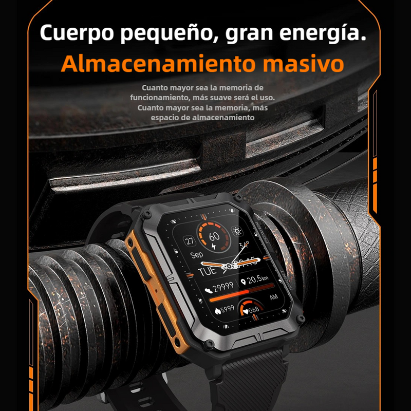 Reloj Inteligente Resistente con Llamadas, Monitor de Salud, 10 ATM Impermeable y Batería de 21 Días SW029 - Yesmart