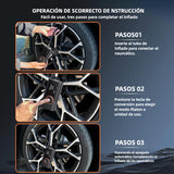 Compresor de Aire Portátil 150 PSI con Manómetro Digital, Inflador Rápido y Apagado Automático, 3X Más Rápido, para Neumáticos de Automóvil, Moto, Bicicleta y Pelotas - HE002