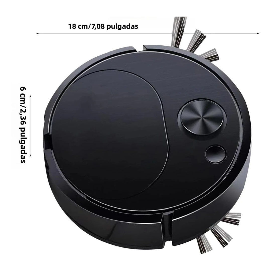 Aspiradora Robot Inteligente 3 en 1 – Barrido, Aspirado y Fregado, Recargable, Bajo Ruido, Potente Succión para Suelos Duros, Baldosas y Madera – AE004