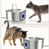 Fuente de Agua para Gatos de Acero Inoxidable – 3.2L/108oz con Filtro de 4 Capas, Bomba Silenciosa y Ventana de Nivel, Bebedero Automático para Mascotas – DM001