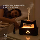 Difusor de Aceites Esenciales con Simulador de Lluvia y Luz de Llama – 300ml con Sonido Relajante, Temporizador y Control Remoto - MA006