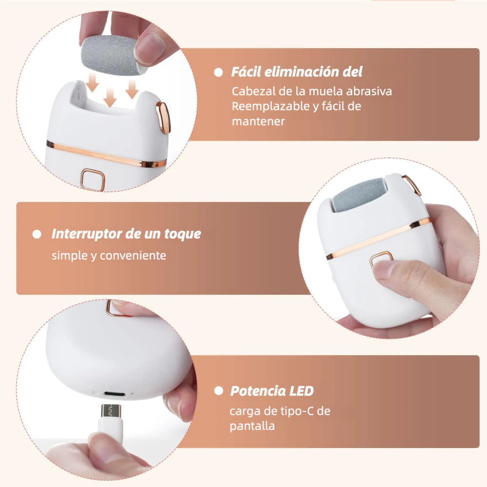 Lima eléctrica para pies, removedor eléctrico de callos para pies, removedor de callos para pies, herramientas de pedicura recargables para pies
