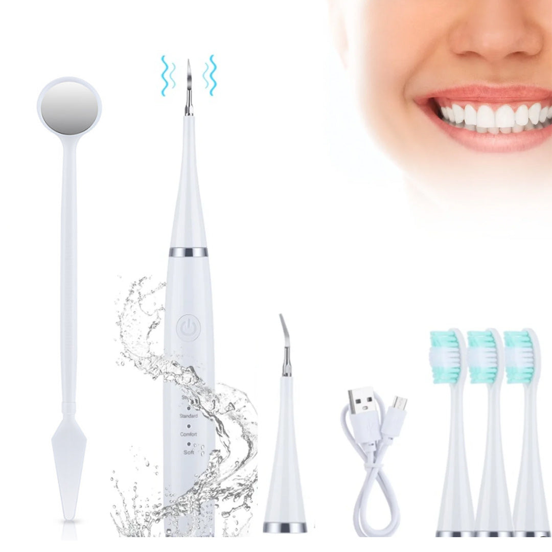 Limpiador Ultrasónico de Placa para Dientes, Removedor de Manchas Dentales con Luz LED, Kit para Blanqueo de Dientes para Niños y Adultos, 3 Modos - CS001