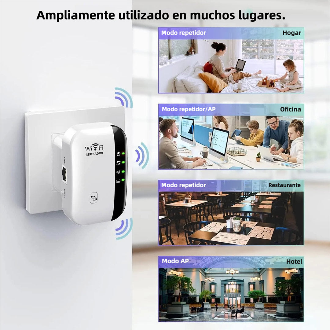 Extensor de WiFi con Amplificador de Señal – Cobertura hasta 5000 sq.ft, Compatible con Alexa, Puerto Ethernet – CL001