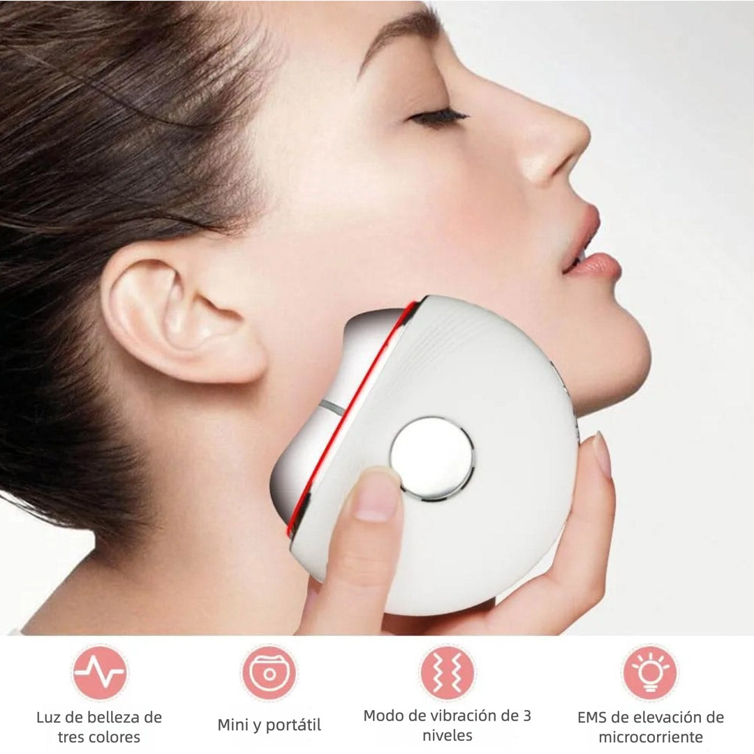Masajeador Facial Gua Sha Eléctrico Multifuncional 3 en 1 con EMS, Luz Roja Azul Violeta, Calor y Frío para Lifting, Antiarrugas, Reafirmante – MJ002