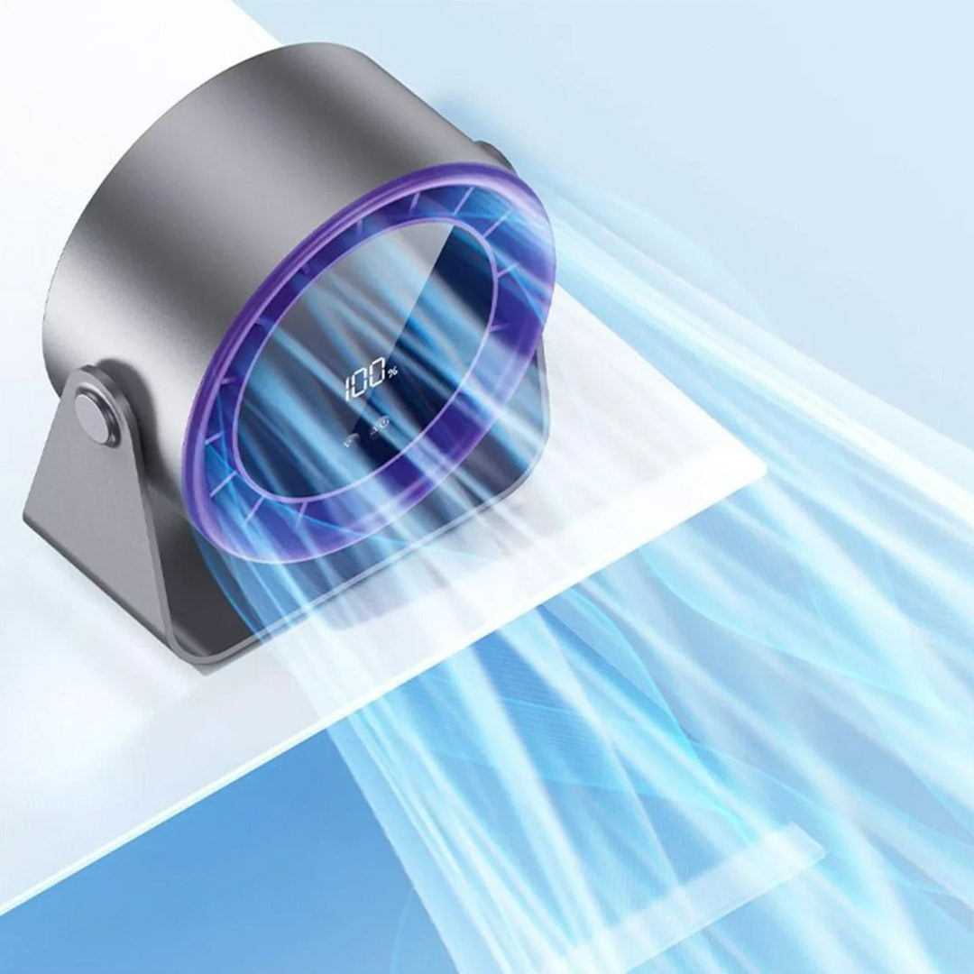 Ventilador de Escritorio con Batería Recargable, 100 Velocidades, Silencioso, Pantalla Digital LED, Cabezal Ajustable para Oficina, Dormitorio y Viaje – VM006