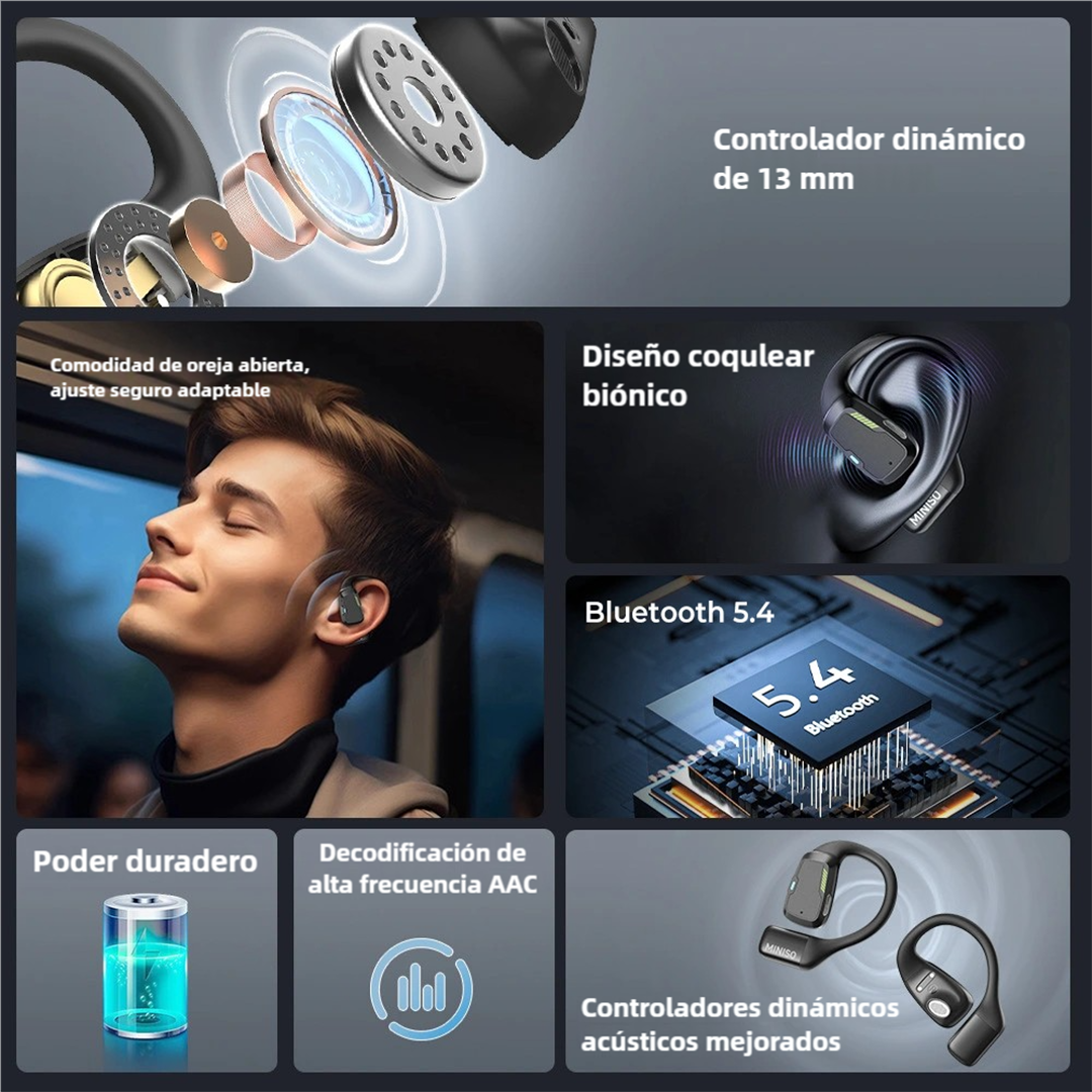 Auriculares XP6 BT5.4 con Traductor AI, ASMR, Ecualizador DIY y Pantalla Inteligente -BM034 - Yesmart