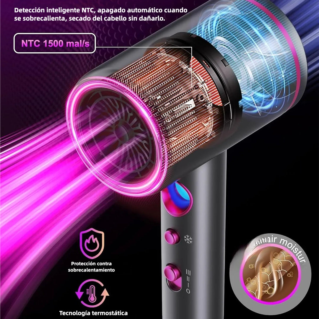 Secador de Pelo iónico Profesional 1875W con Motor AC y Pantalla LED – Secado Rápido y Bajo Ruido – SE001