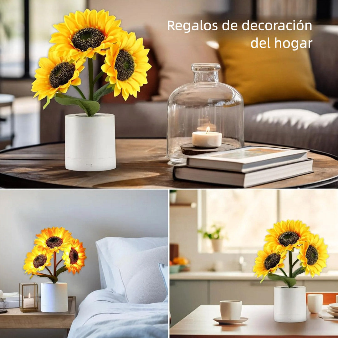 Lámpara Recargable de Girasol con Cúpula de Cristal – Luz Nocturna LED Decorativa Ideal como Regalo Romántico - LL003