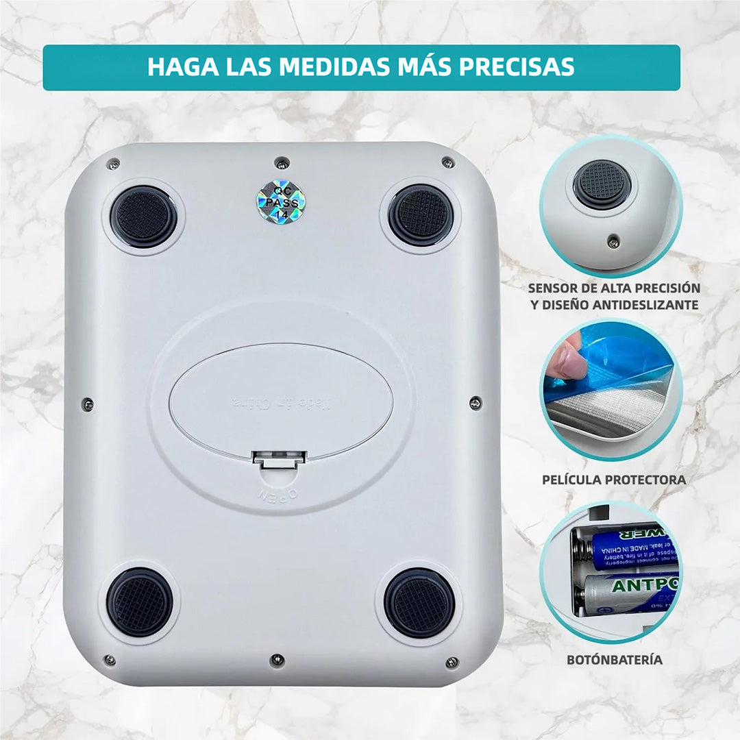 Báscula Digital de Cocina 10kg/22lb Blanca, Precisión 1g/0.04oz para Repostería, Cocina y Dieta, Superficie de Acero Inoxidable Fácil de Limpiar - EC001