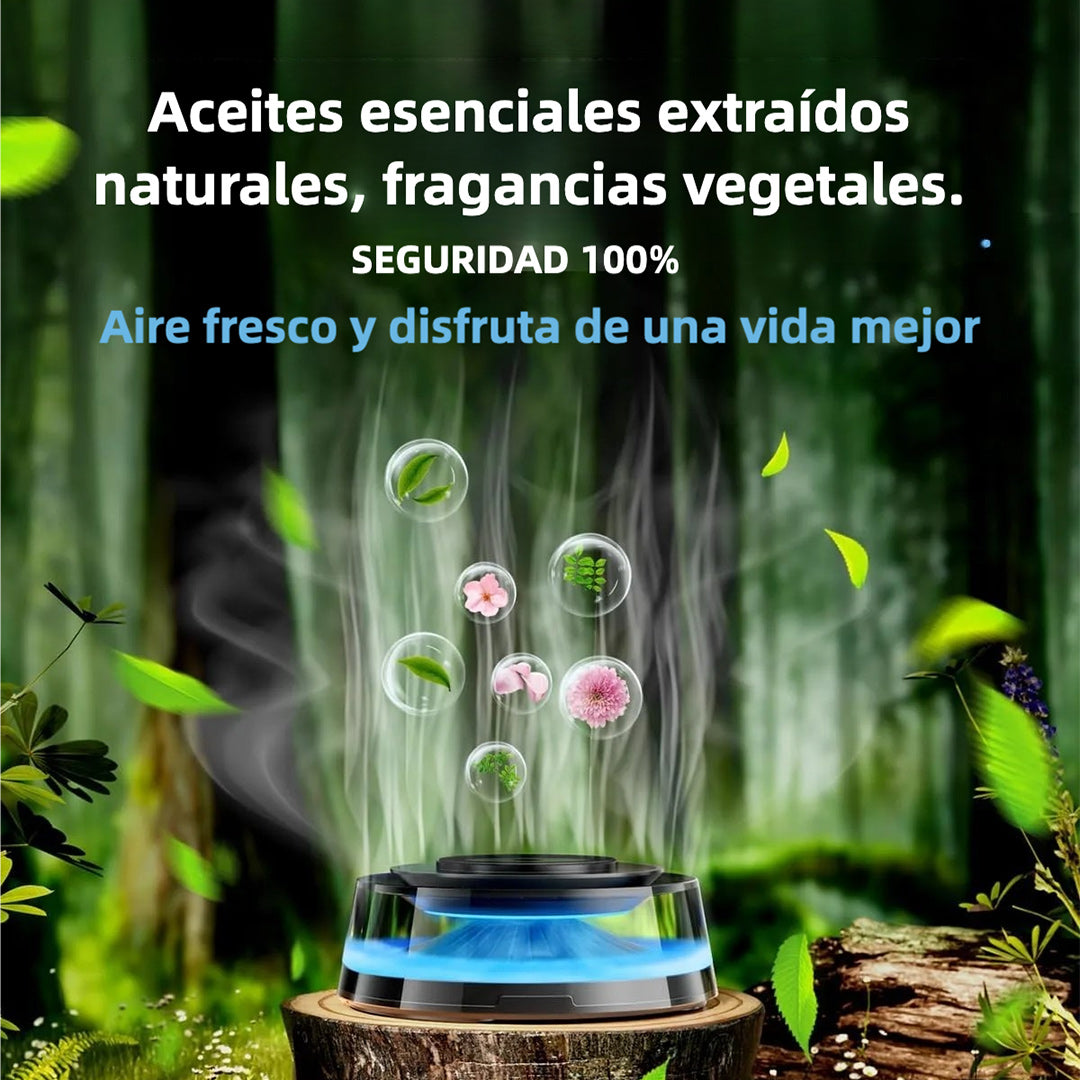 Difusor de Aromaterapia para Auto con Carga Inalámbrica, Luz Ambiental y Modo Inteligente - Fragancia Natural para Coches/Hogar/Oficina - MA001