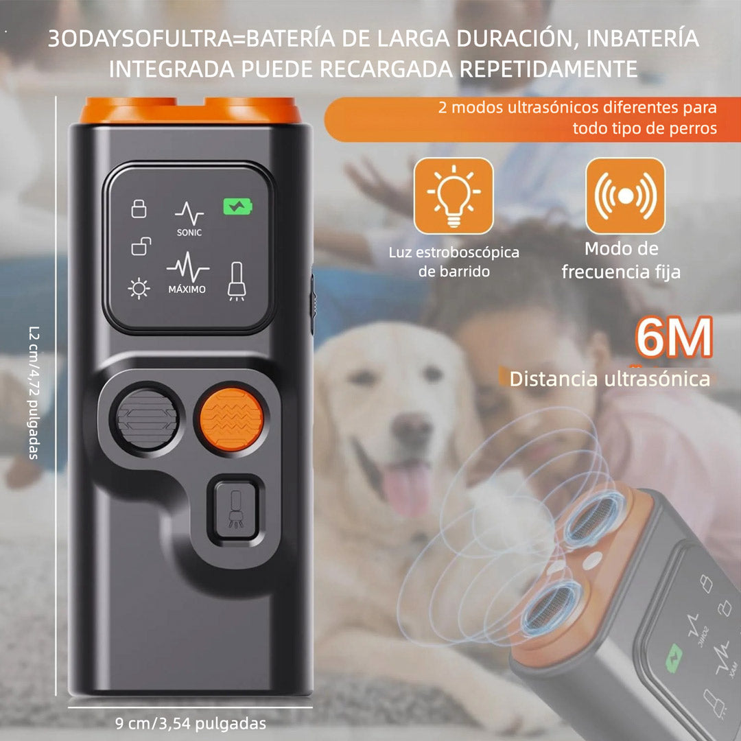 Dispositivo Antiladridos para Perros 2025 - Repelente de Perros con Pantalla HD y Linterna LED, Detiene el Comportamiento Indeseado, Fácil de Usar sin Gritar ni Golpear – DM002