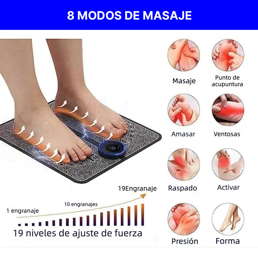 Masajeador de Pies Portátil – Alivio Relajante con 6 Modos, Pulso Profundo, 15 Minutos de Masaje Personalizado, Pantalla y Control Fácil – PR005