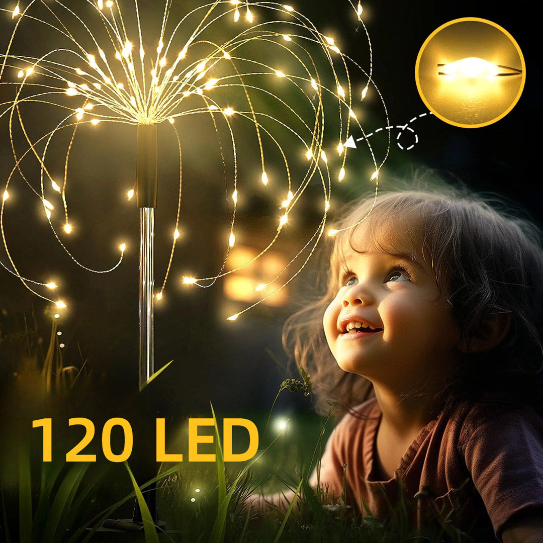 Luces Solares Decorativas para Jardín 2 Piezas 120LED – Impermeables con Diseño DIY para Patio, Balcón, Camino y Macetas - JP004