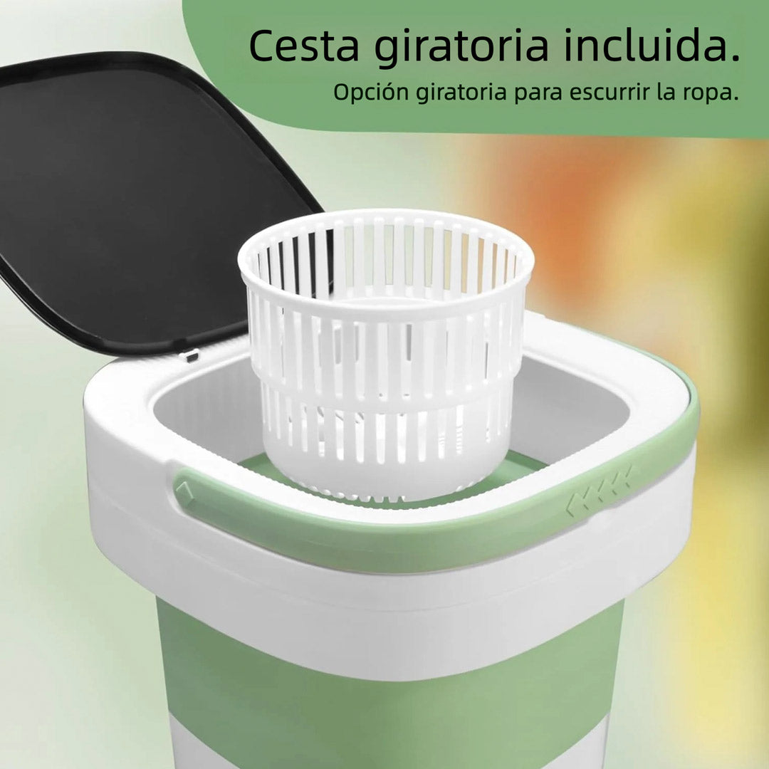 Lavadora Portátil Plegable de 15 L – Mini Lavadora con Cesta Centrífuga, 3 Modos de Lavado, Diseño Compacto para Ropa Ligera, Ideal para Casa, Departamento y Viaje – LP002