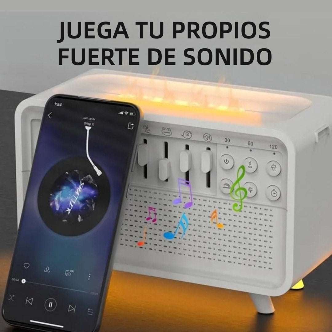 Máquina de Sonido Blanco con Luz Nocturna y Humidificador, 8 Sonidos Ambientales, 11 Modos de Luz, Temporizador y Batería de 2600mAh – MA004