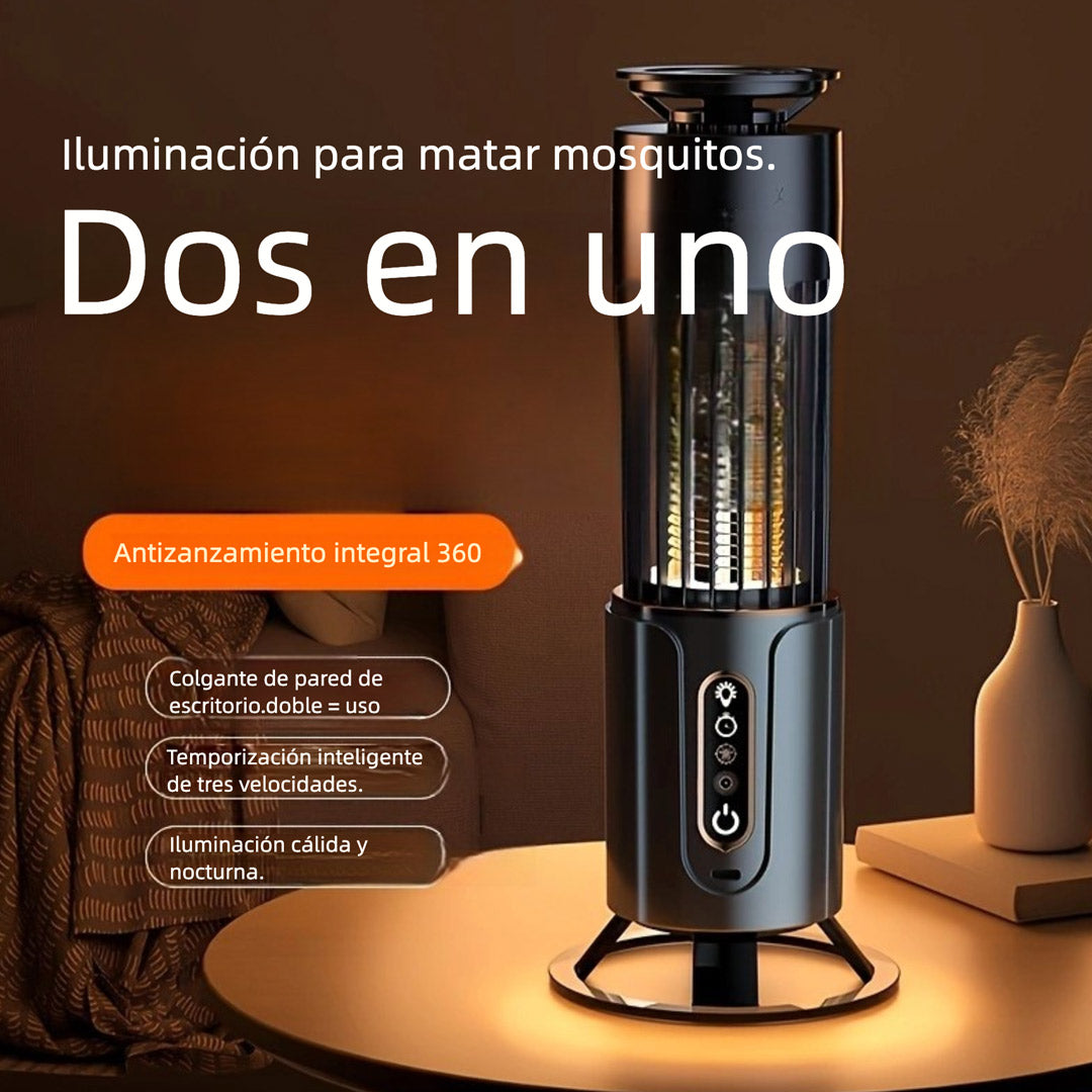 Lámpara Asesina de Mosquitos Recargable por USB 2-en-1, Versátil para Colgar o Colocar Horizontal - Ideal para Hogar, Oficina y RV - CL003