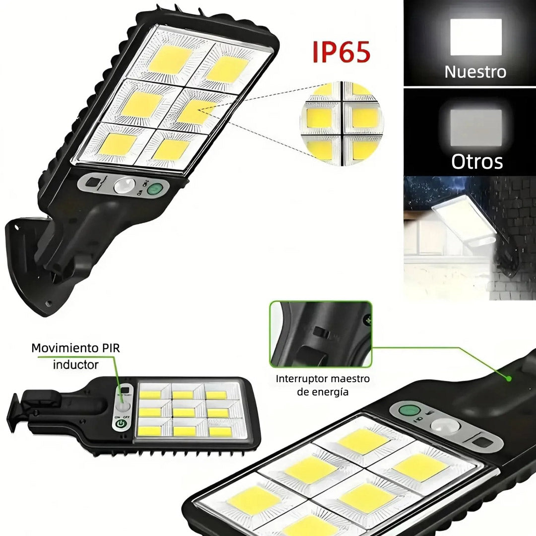Lámpara LED Solar con Sensor de Movimiento 1000000LM, Luz Exterior para Jardín, Calle y Pared, Resistente a Todo Clima – JP001