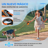 Correa Retráctil para Perros 5M Antienredos con Mango Antideslizante y Cinta Reflectante para Mascotas de Hasta 50kg - DM003