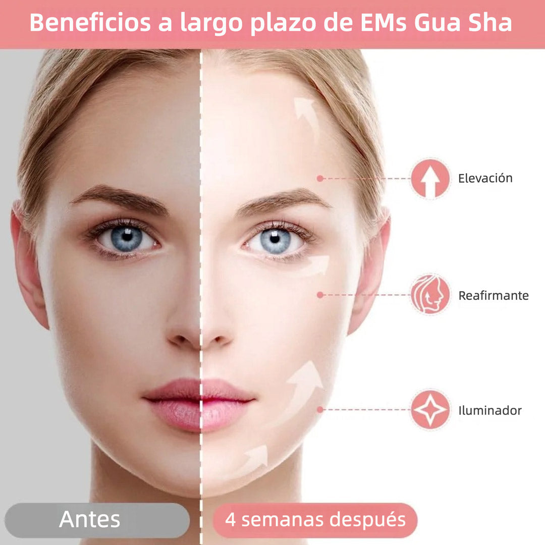 Masajeador Facial Gua Sha Eléctrico Multifuncional 3 en 1 con EMS, Luz Roja Azul Violeta, Calor y Frío para Lifting, Antiarrugas, Reafirmante – MJ002