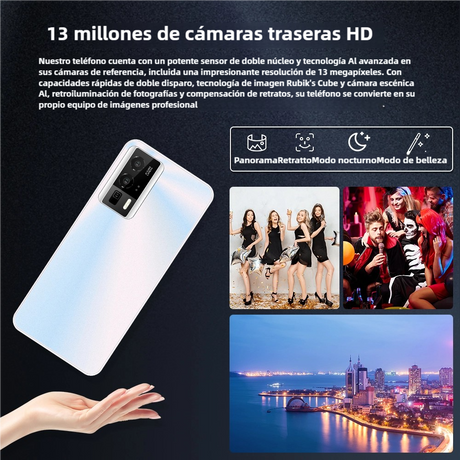 Teléfono inteligente Android 4G, 6.53'' HD, 3GB RAM+32GB ROM, Cámara 13MP+2MP, Dual SIM, Batería 3250mAh con Carga Rápida -SP006 - Yesmart