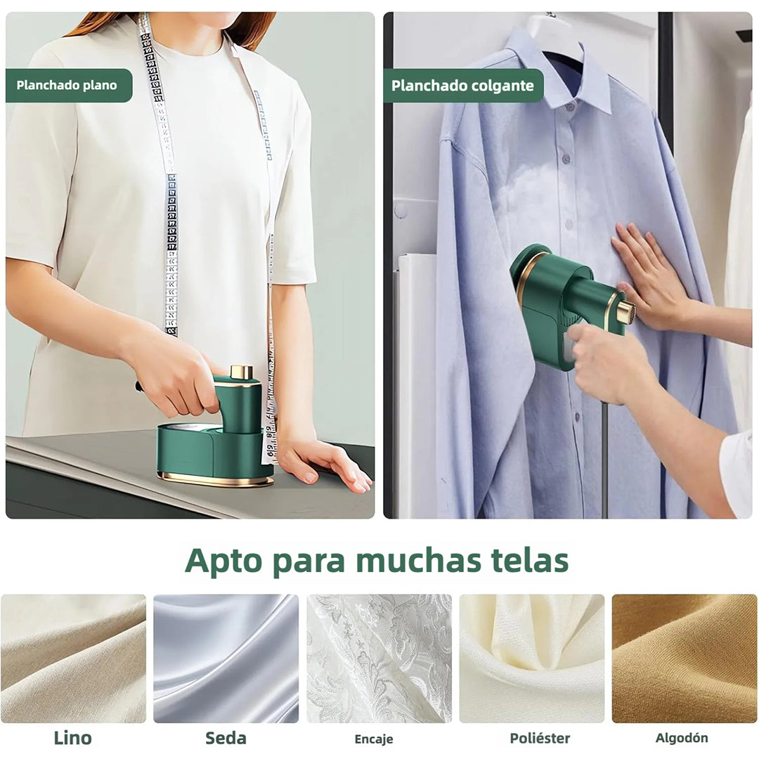 Plancha de Viaje Mini Portátil 3 en 1 con Base Anti-Quemaduras, Vapor Seco/Húmedo y 180° Rotación - Ideal para Ropa, Viajes y Hogar - PM001