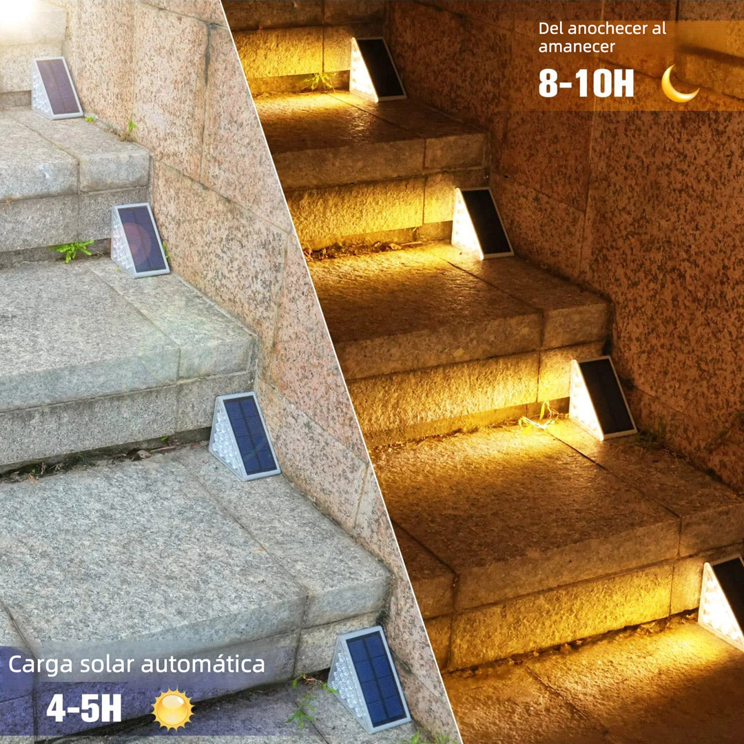 Luces Solares para Escaleras 6 Piezas – Luces LED Impermeables IP67 para Escalones, Jardín, Porche, Patio y Terraza - JP005