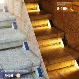 Luces Solares para Escaleras 6 Piezas – Luces LED Impermeables IP67 para Escalones, Jardín, Porche, Patio y Terraza - JP005