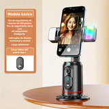 Soporte Inteligente con Seguimiento Facial Automático 360°, Trípode de Rotación Automática, Control Remoto y por Gestos, Soporte Recargable para Grabación de Video y Streaming en Vivo SC003