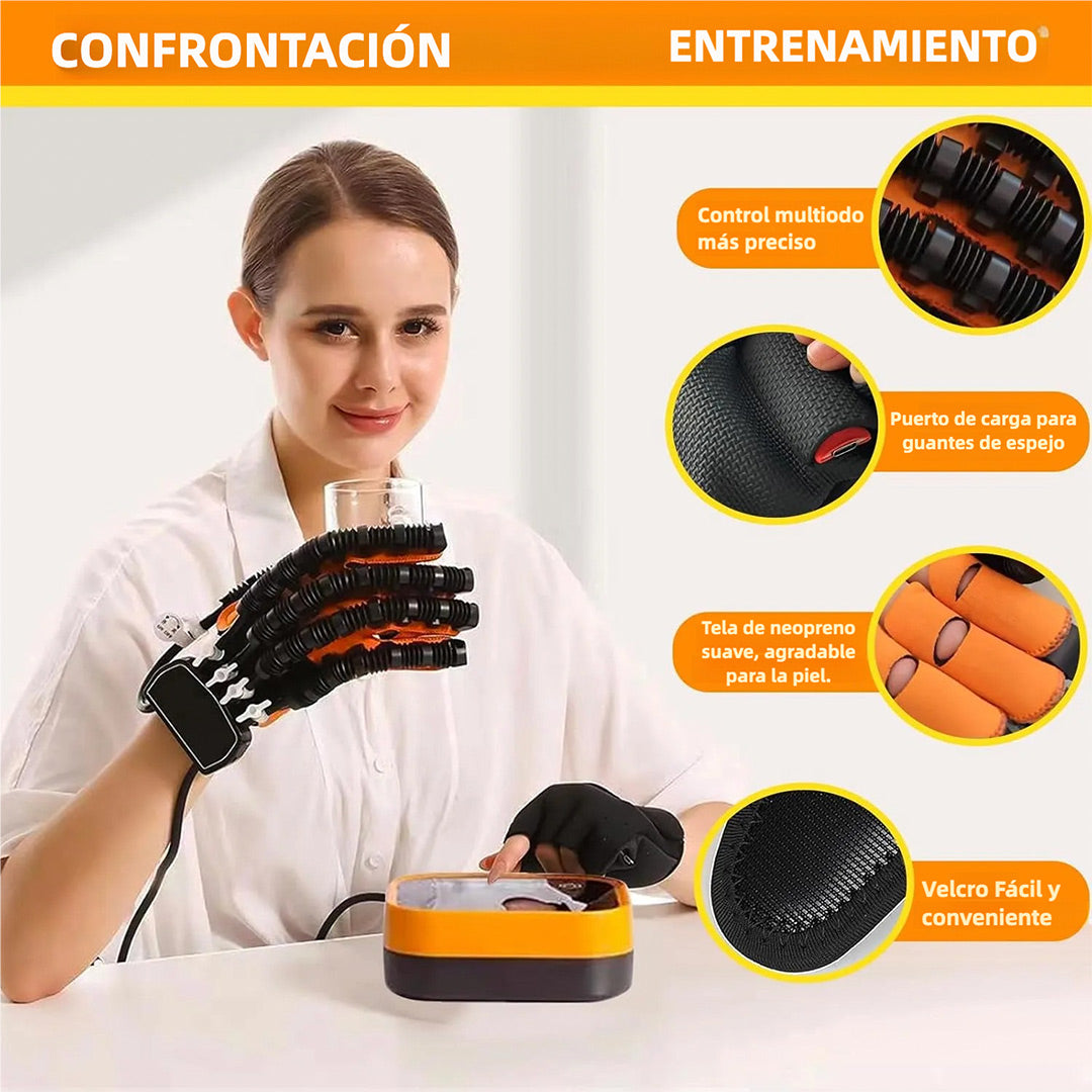 Guante Robótico de Rehabilitación para Hemiplejia y Recuperación Post-ACV, con 5 Modos de Entrenamiento y Pantalla Táctil - Equipo Portátil de Terapia Física - PR001