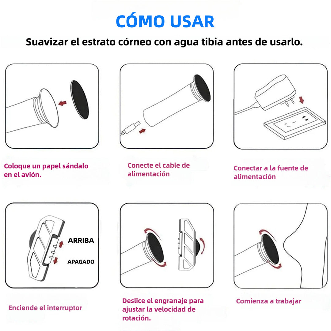 Removedor Eléctrico de Callos para Pies Ravifun 2 en 1 con Control de Velocidad y 60 Discos de Lija Reemplazables – MC003