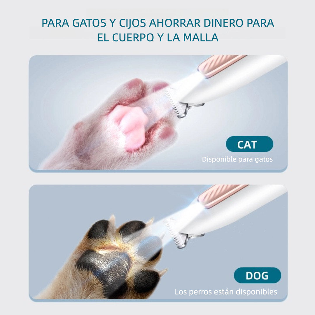 Cortapelos para Mascotas con Luz LED – Recortadora de Precisión Silenciosa e Impermeable para Patas, Orejas y Cara - DM007