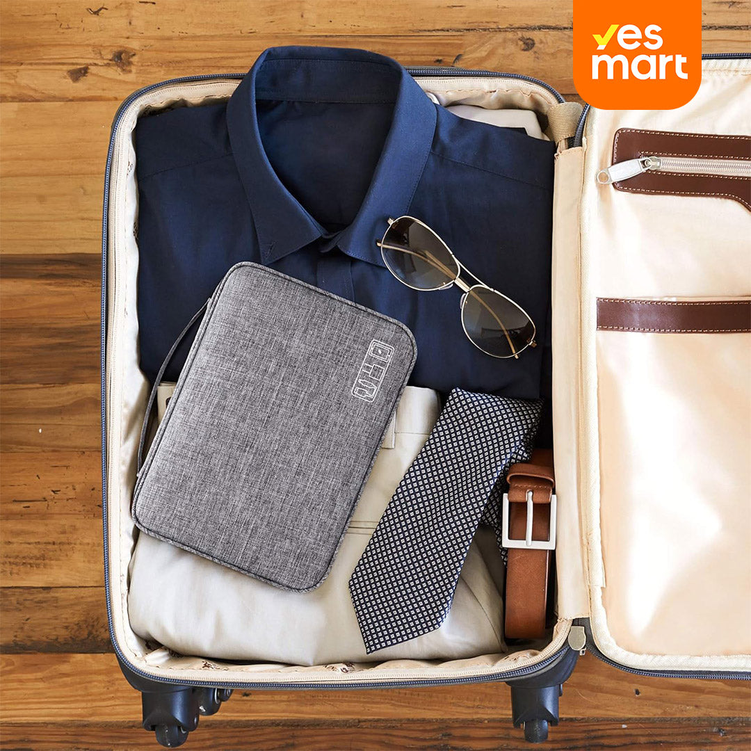 Bolsillo Organizador para Electrónica de Viaje, Bolsa Impermeable para Cables y Accesorios AH004