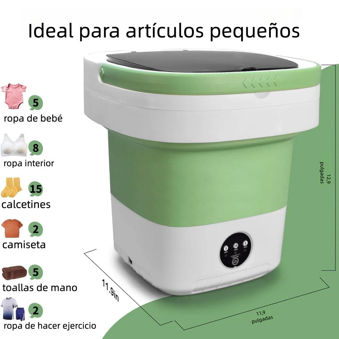 Lavadora Portátil Plegable de 15 L – Mini Lavadora con Cesta Centrífuga, 3 Modos de Lavado, Diseño Compacto para Ropa Ligera, Ideal para Casa, Departamento y Viaje – LP002