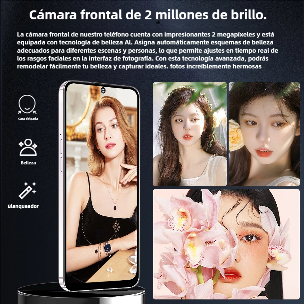 Teléfono inteligente Android 4G, 6.53'' HD, 3GB RAM+32GB ROM, Cámara 13MP+2MP, Dual SIM, Batería 3250mAh con Carga Rápida -SP006 - Yesmart