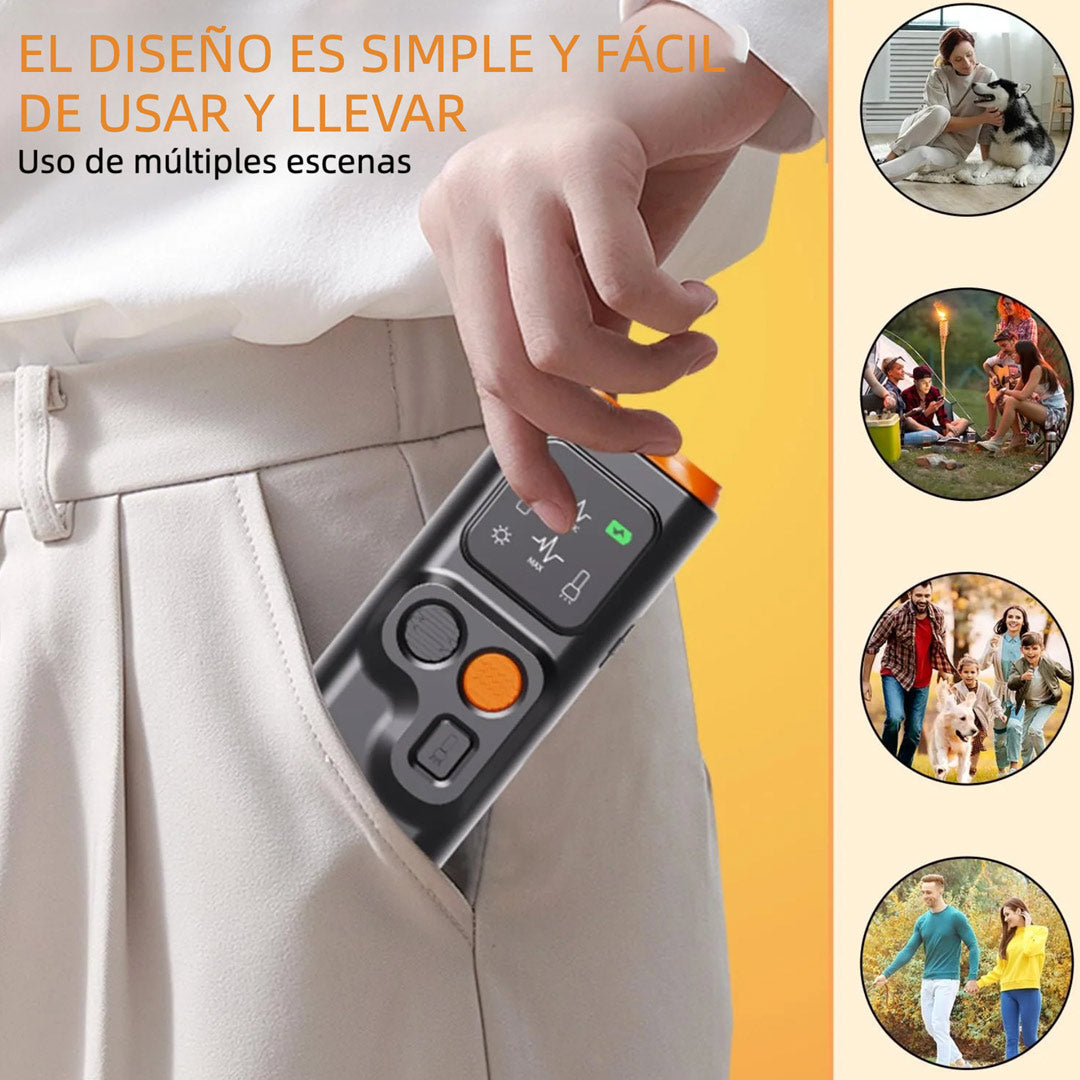 Dispositivo Antiladridos para Perros 2025 - Repelente de Perros con Pantalla HD y Linterna LED, Detiene el Comportamiento Indeseado, Fácil de Usar sin Gritar ni Golpear – DM002