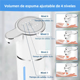 Dispensador Automático de Jabón – Dispensador de Jabón Espumoso Sin Contacto de 400ml, Recargable por USB, Montaje en Pared, 4 Niveles de Ajuste de Espuma para Baño y Cocina – AH007