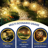 Luces Solares Decorativas para Jardín 2 Piezas 120LED – Impermeables con Diseño DIY para Patio, Balcón, Camino y Macetas - JP004